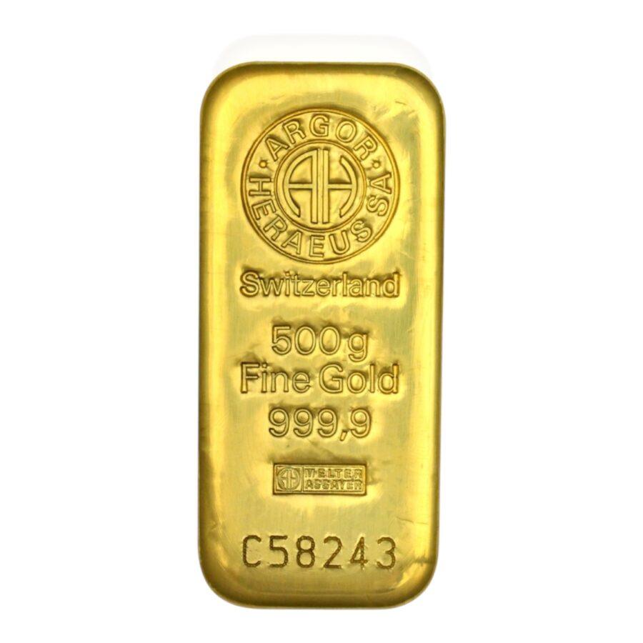 Lingot 500 Grammes d’Or Fin