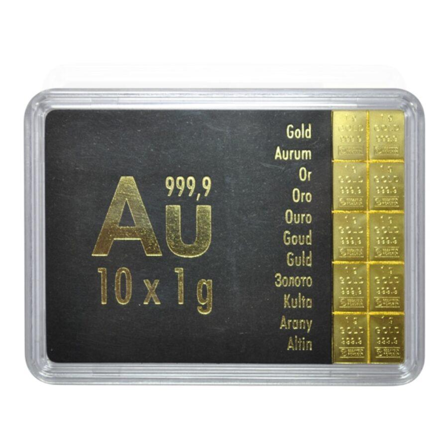 10 x 1 Gramme Fine Gold