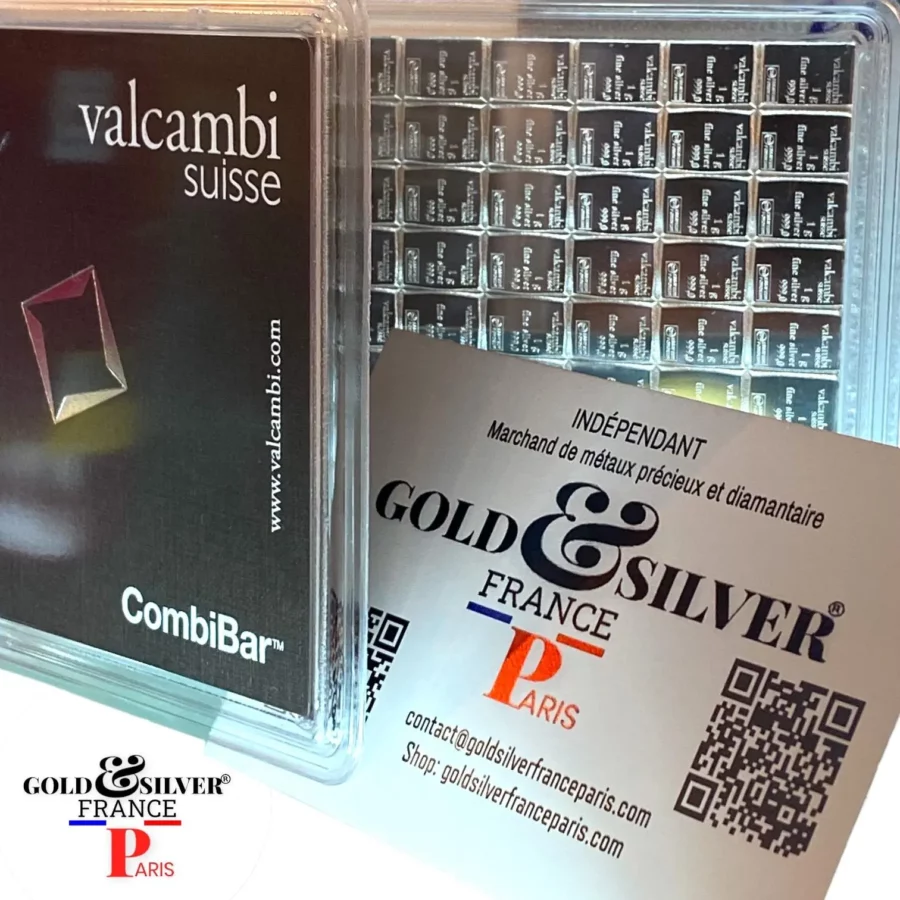 100 x 1 Gramme  d'Argent  CombiBar Valcambi – Image 2
