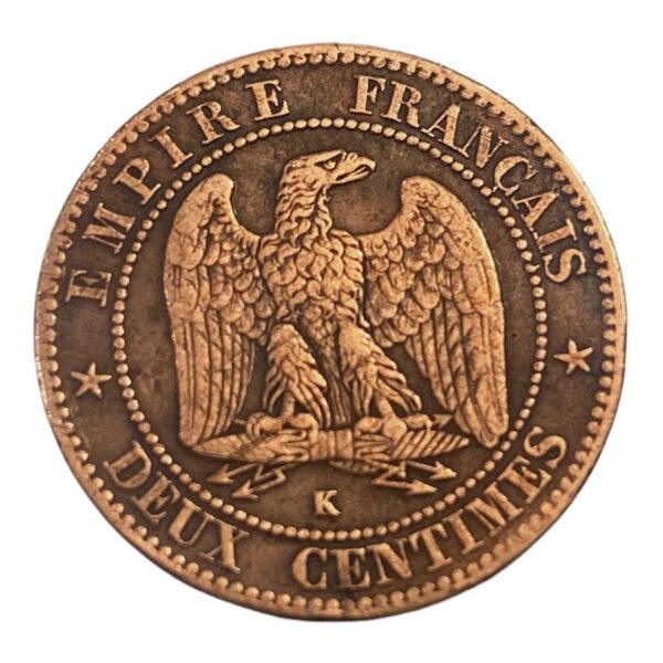 Deux Centimes Napoléon III, Tête Laurée 1862k