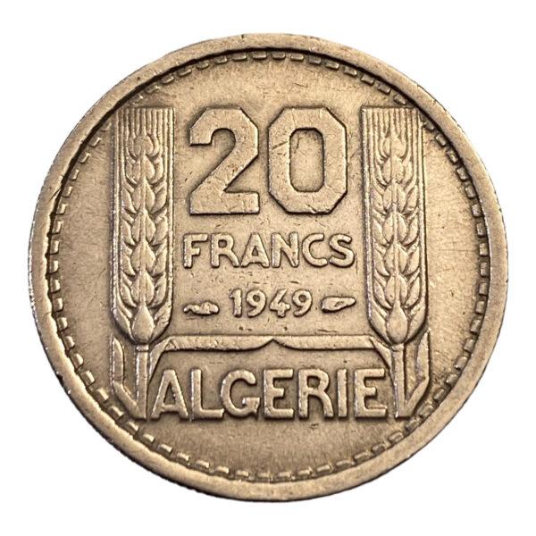 ALGÉRIE AL-DJAZAIR TURIN 20 FRANCS