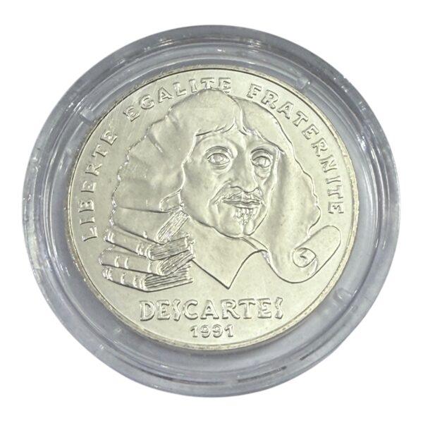 Belle Épreuve 15 Écus / 100 Francs Descartes 1991