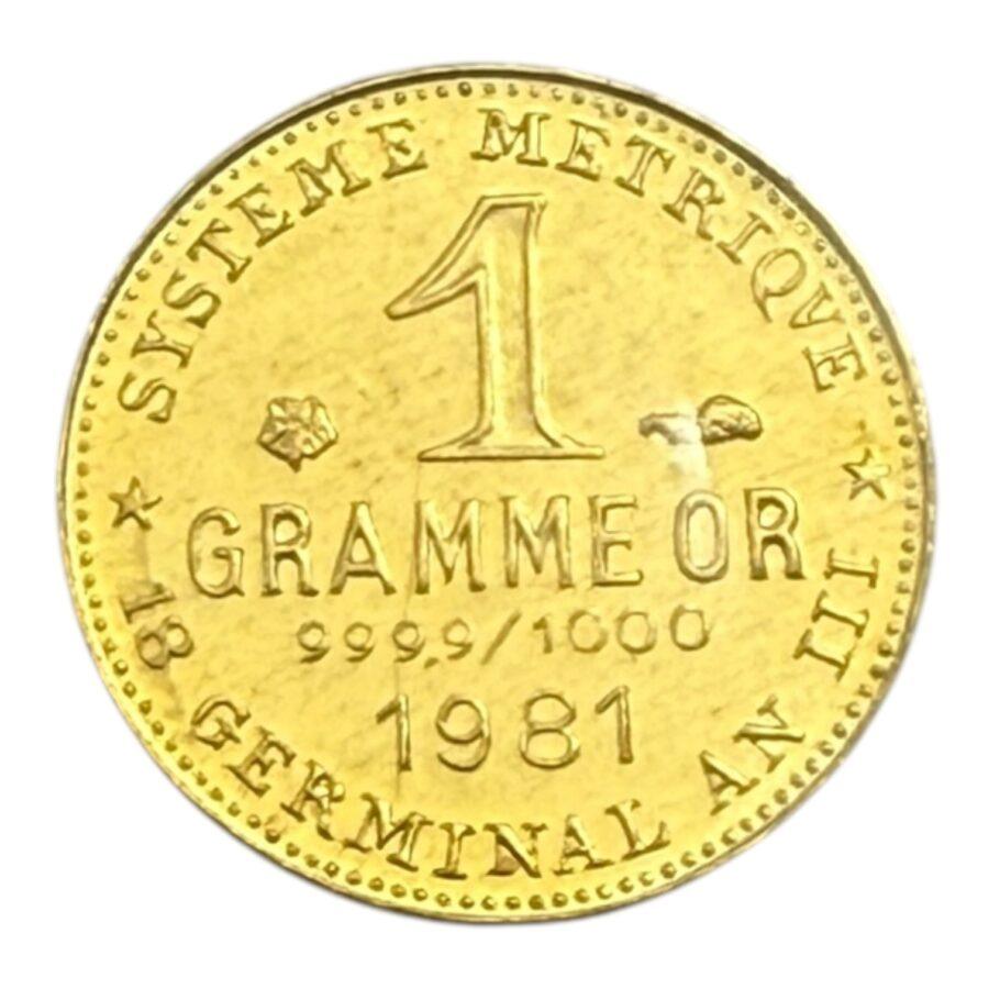 France – Médaille 1 Gramme d'Or Germinal 1981 – FDC – Image 2