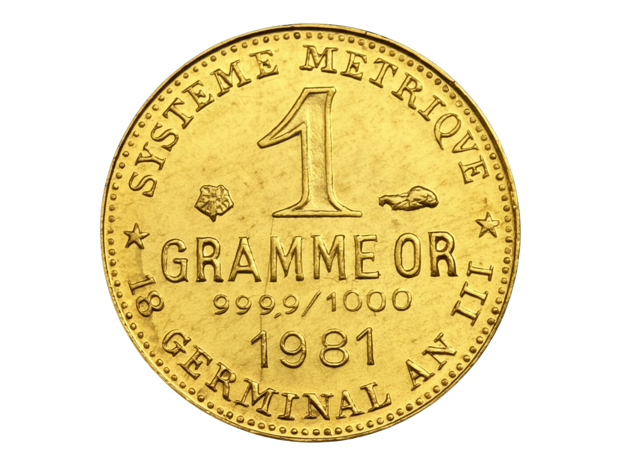 France – Médaille 1 Gramme d'Or