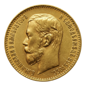 5 Roubles Or Nicolas II – Empire Russe (1897–1911)