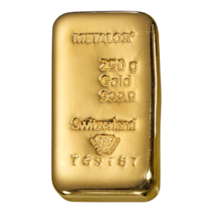 Lingot 250 Grammes d’Or Fin