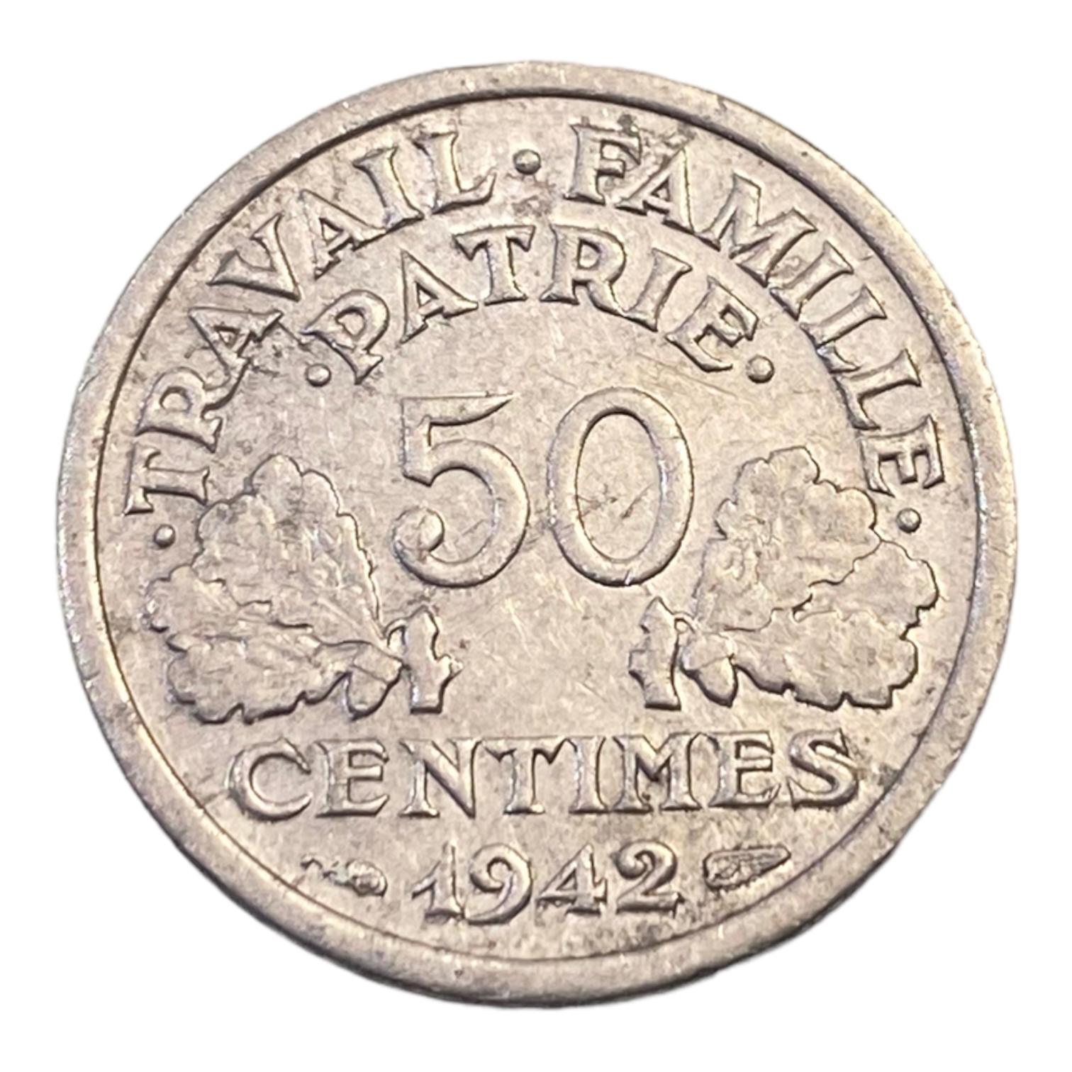 50 Centimes France Bazor 1942 Paris