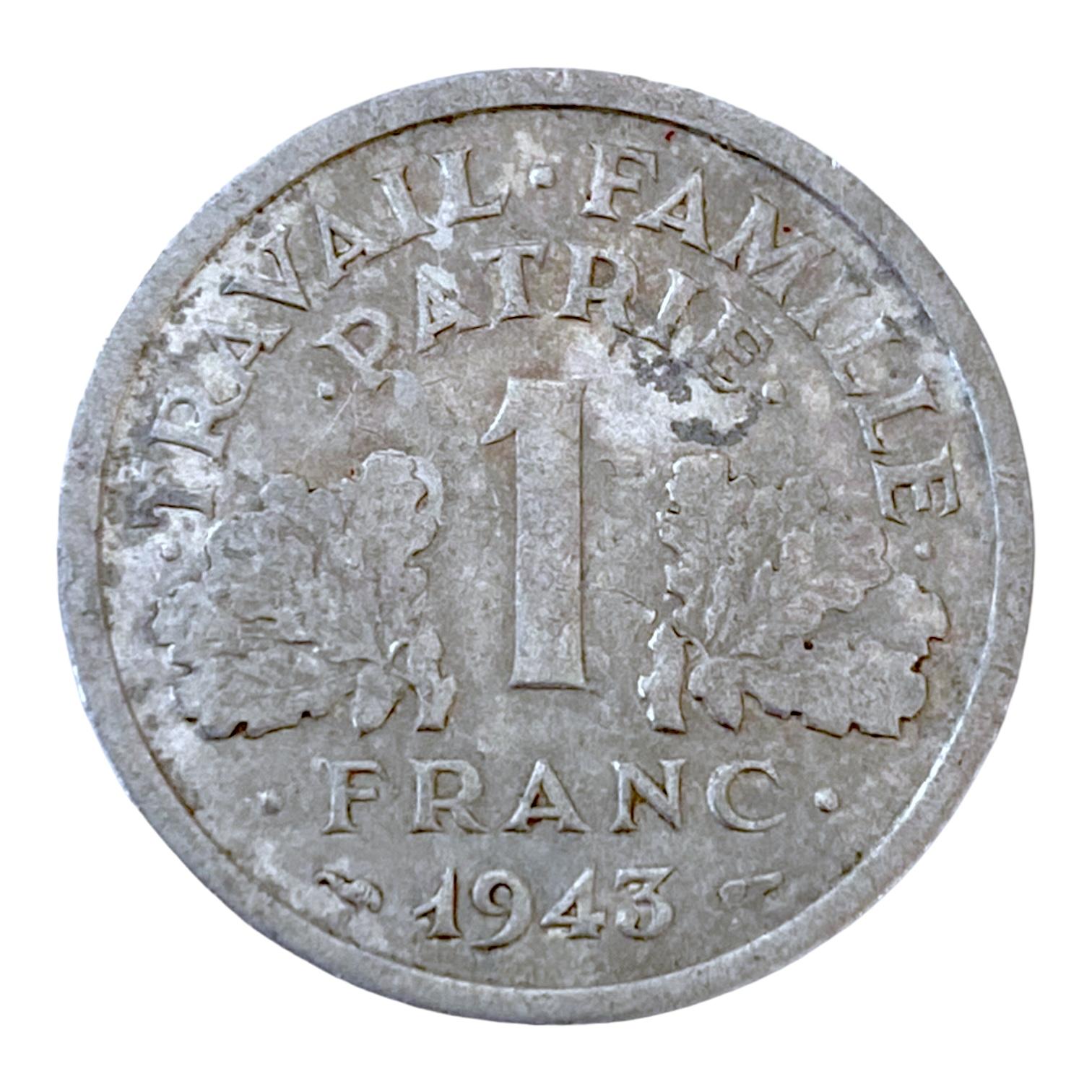 1 Franc Francisque de 1943 Paris