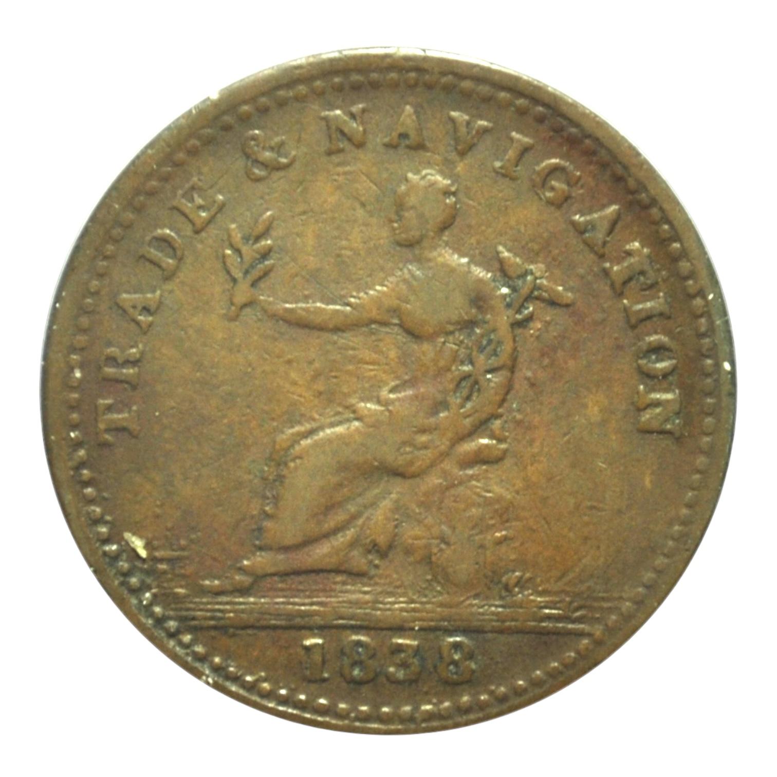 Guyane Britannique Penny 1838 – Image 2