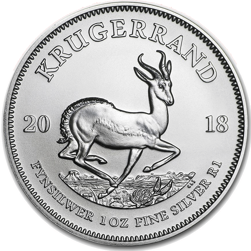 Le Krugerrand en argent fin de l'Afrique du Sud