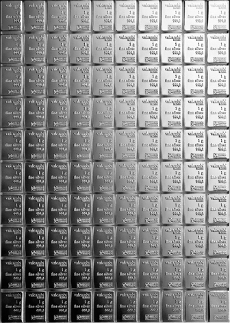 100 x 1 Gramme d'Argent Valcambi